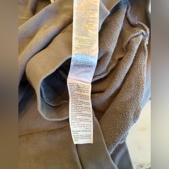 EUC Gucci Tape Detail Popover Hoodie Sweatshirt “Smoke Grey” Men Sz S - Picture 7 of 8